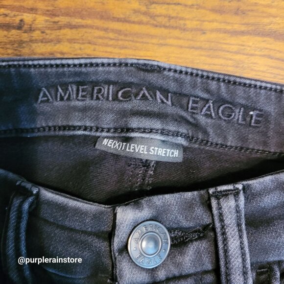 American Eagle Jeans 0 R Jegging Curvy Next Level Stretch Black Wash Denim - Picture 4 of 12
